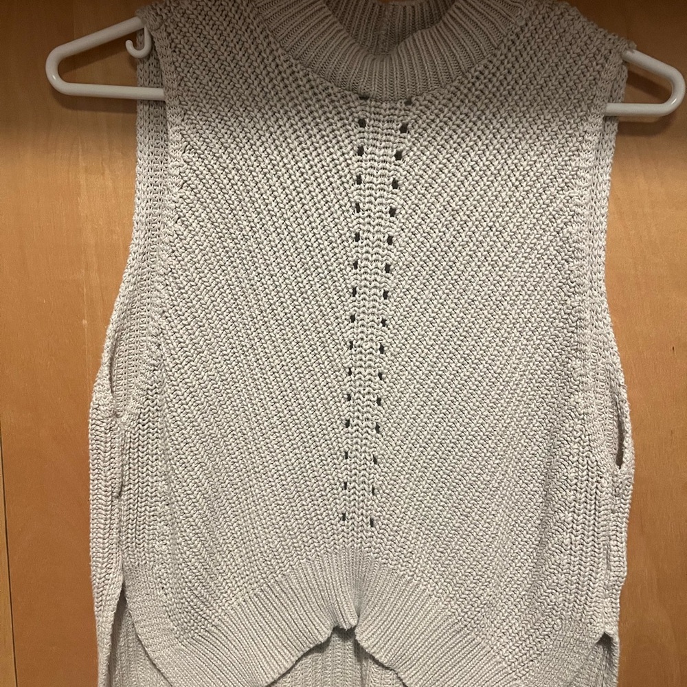 Express Sleeveless Cowl Neck Sweater - Cream